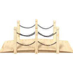 Best The Living Store Trädgårdsbro med kedjeräcken 150x67x56cm massivt granträ - Trädgårdsbroar Trädgårdsbroar