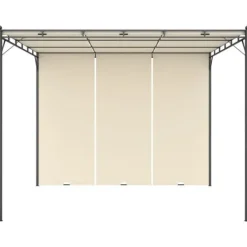 The Living Store Trädgårdspaviljong med draperier 3x3x2,25m gräddvit - Partytält & paviljoner
