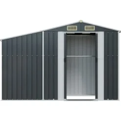 Hot The Living Store Trädgårdsskjul antracit 277x93x179 cm galvaniserat stål - Förråd & Redskapsbodar Skjul, Garage & Carports