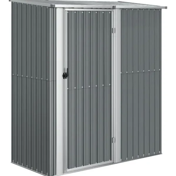 Best The Living Store Trädgårdsskjul grå 180,5x97x209,5 cm galvaniserat stål - Förråd & Redskapsbodar Skjul, Garage & Carports