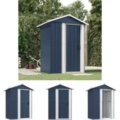 Outlet The Living Store Trädgårdsskjul antracit 126x97,5x177 cm galvaniserat stål - Förråd & Redskapsbodar Skjul, Garage & Carports