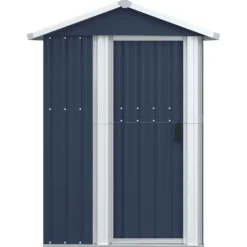 Outlet The Living Store Trädgårdsskjul antracit 126x97,5x177 cm galvaniserat stål - Förråd & Redskapsbodar Skjul, Garage & Carports