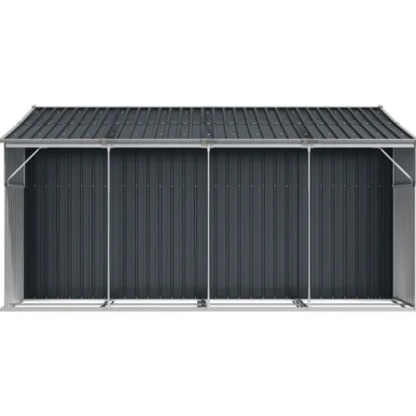 New The Living Store Trädgårdsskjul antracit 277x365,5x179 cm galvaniserat stål - Förråd & Redskapsbodar Skjul, Garage & Carports