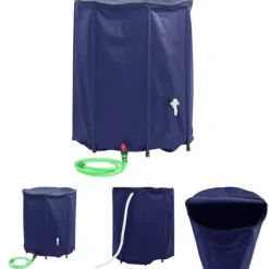 The Living Store Vattentank med kran vikbar 1250 L PVC - Bevattning Regntunnor