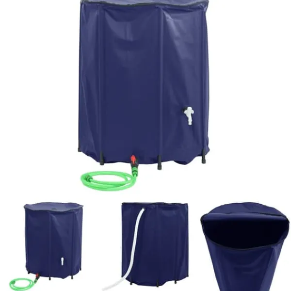 The Living Store Vattentank med kran vikbar 1250 L PVC - Bevattning Regntunnor