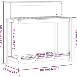 Sale The Living Store Växtbord med hyllor 108x50x109,5 cm massivt douglasträ - Växtställ Planteringsbänkar