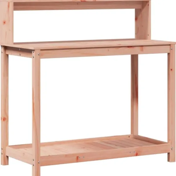 Sale The Living Store Växtbord med hyllor 108x50x109,5 cm massivt douglasträ - Växtställ Planteringsbänkar