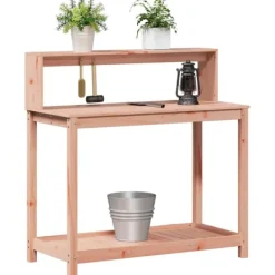 Sale The Living Store Växtbord med hyllor 108x50x109,5 cm massivt douglasträ - Växtställ Planteringsbänkar