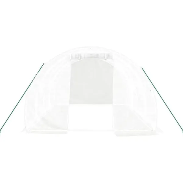 The Living Store Växthus med stålram vit 12 m² 4x3x2 m - Växthus