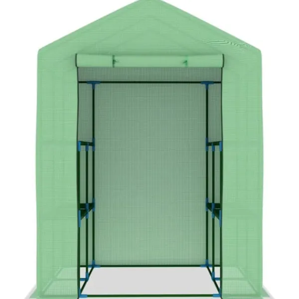 Hot The Living Store Växthus med hyllor stål 143x143x195 cm - Växthus Växthus