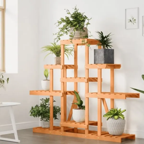 Best The Living Store Växtställ 110x25x96 cm massivt granträ - Växtställ Växtställ