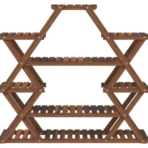 New The Living Store Växtställ 110x25x105 cm massivt granträ - Växtställ Växtställ