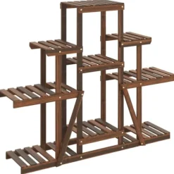 New The Living Store Växtställ 110x25x96 cm massivt granträ - Växtställ Växtställ