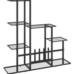 The Living Store Växtställ 94,5x25x88 cm svart metall - Växtställ