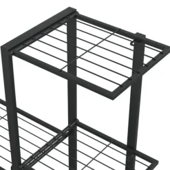 The Living Store Växtställ 94,5x25x88 cm svart metall - Växtställ