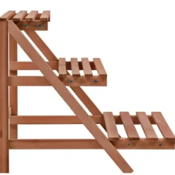 Best The Living Store Växtställ 3 nivåer cedarträ 48x45x40 cm - Växtställ Växtställ