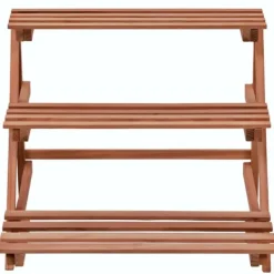 Best The Living Store Växtställ 3 nivåer cedarträ 48x45x40 cm - Växtställ Växtställ