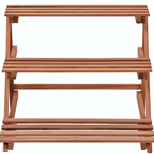 Best The Living Store Växtställ 3 nivåer cedarträ 48x45x40 cm - Växtställ Växtställ