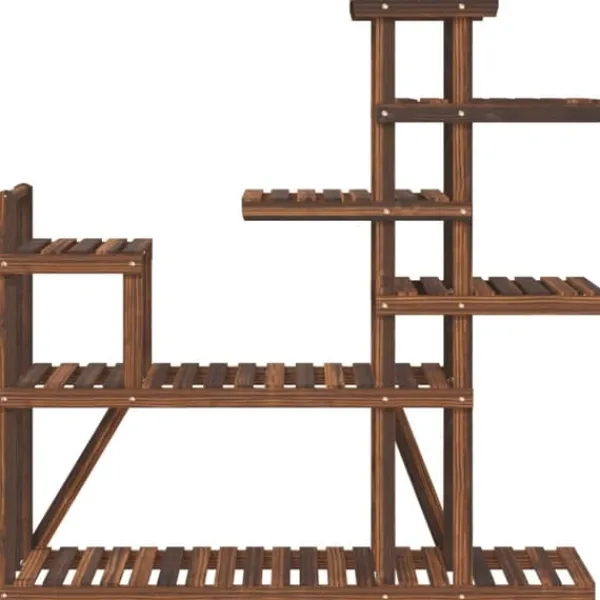 The Living Store Växtställ 110x25x111 cm massivt granträ - Växtställ