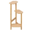 3-Tier Växtställ, Bambumaterial, Platsbesparande Design, Lätt Montering,Naturligt trä