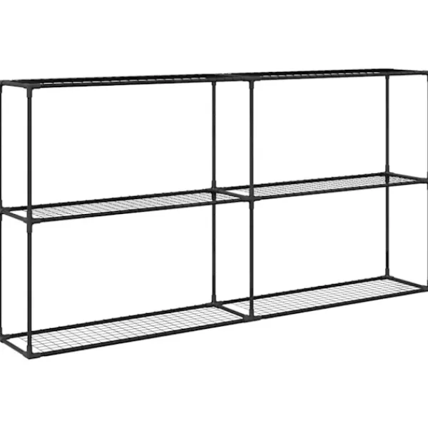 vidaXL 3-Tier växtställ Svart 200 x 32 x 104 cm Stål