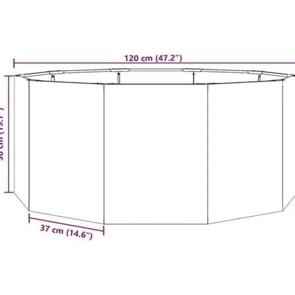 vidaXL Tålig stålkärl - - 120x120x50 cm - Rostig - Montering krävs - Väderbeständig stål