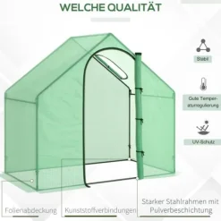 Hot Tomatväxthus 180x100x168 cm, stål/PVC, med dörr & fönster – trädgårdsdrivhus Växthus