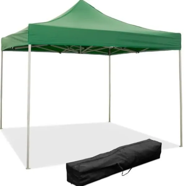 Tonnelle - 9007 - 3x3 m - Grön PVC-tyg - 100% vattentät - Fällbar