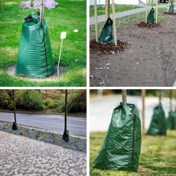 Hot Toolland Vattenpåse för träd 75 L, PVC 420 g/m², med dragkedja och handtag, droppbevattning 7-9 timmar Bevattning