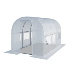 Hot TOOLPORT Tunnelväxthus Växthus 2x3m stabil & hållbar med fönster - 180g/m² tjock PE-presenning vit transparent Växthus