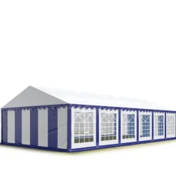 TOOLPORT 6x12 m partytält marquee PVC ca. 500g/m² blå-vit
