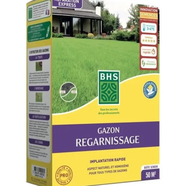 Clearance Torr återväxtgräs - BHS - 1 kg | 40 m² | Stark och hållbar, med utmärkt hållbarhet och tålighet mot trampning. Jord & Sand