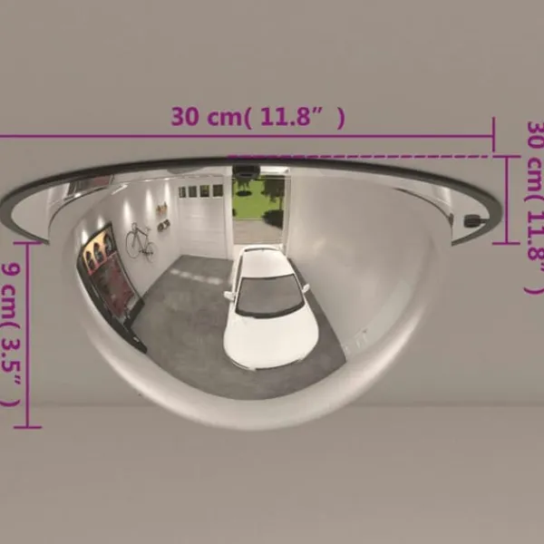 Trafikspegel kupol 360° Ø30 cm - Säkerhetsspegel för utomhusbruk | Färg: Akryl | Storlek: Ø30 cm