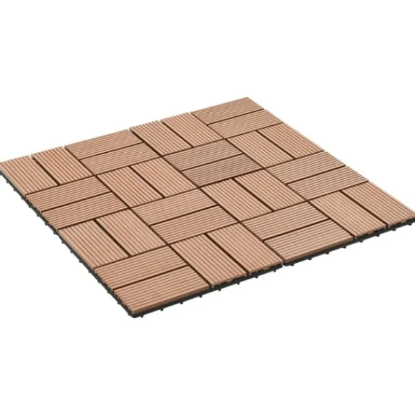 vidaXL Trall 11 st WPC 30x30 cm 1 kvm brun
