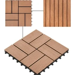 vidaXL Trall 22 st 30x30 cm 2 kvm WPC brun