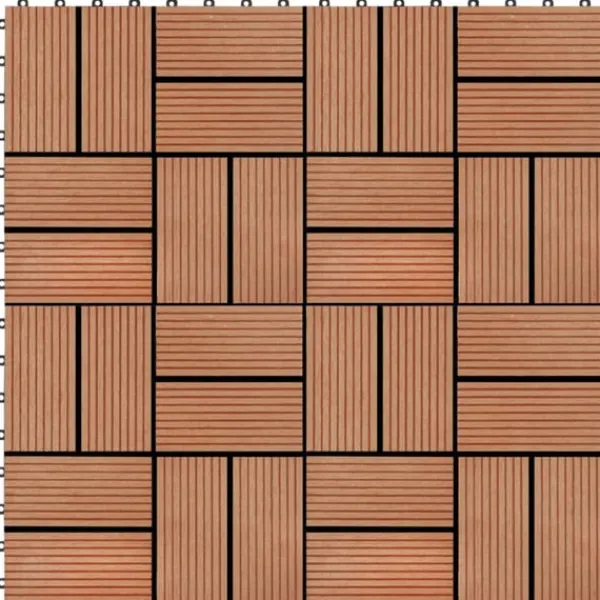 New Trall 22 st 30x30 cm 2 kvm WPC teakfärg Trädgårdsprydnader