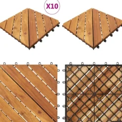 Clearance Trall 10 st 30x30 cm massivt akaciaträ - Trall - Balkongtrall - Home & Living Trädgårdsprydnader