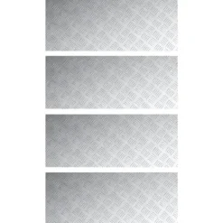 vidaXL Trappsteg Rektangulär 4 pcs Silver 100 x 40 cm Aluminium