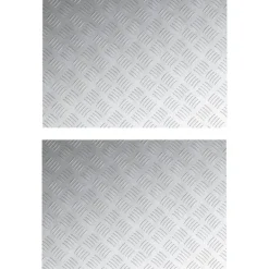 vidaXL Trappsteg Rektangulär 2 pcs Silver 70 x 50 cm Aluminium