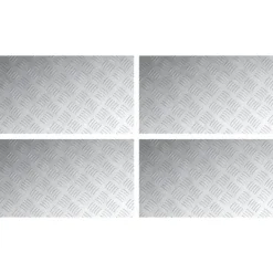vidaXL Trappsteg Rektangulär 4 pcs Silver 70 x 40 cm Aluminium