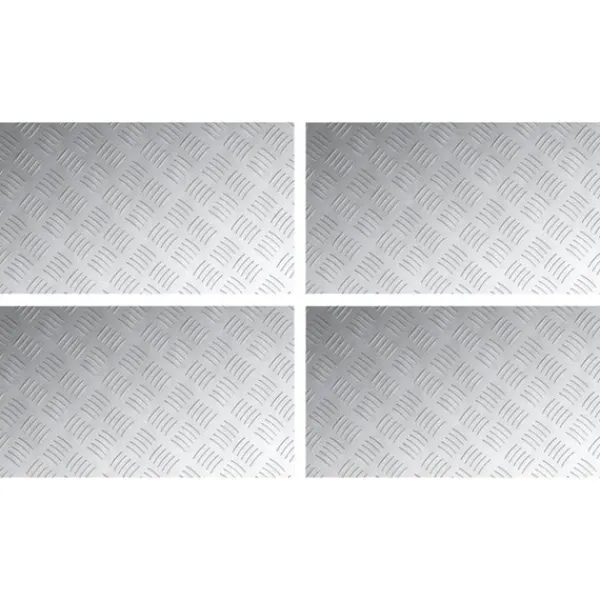 vidaXL Trappsteg Rektangulär 4 pcs Silver 70 x 40 cm Aluminium