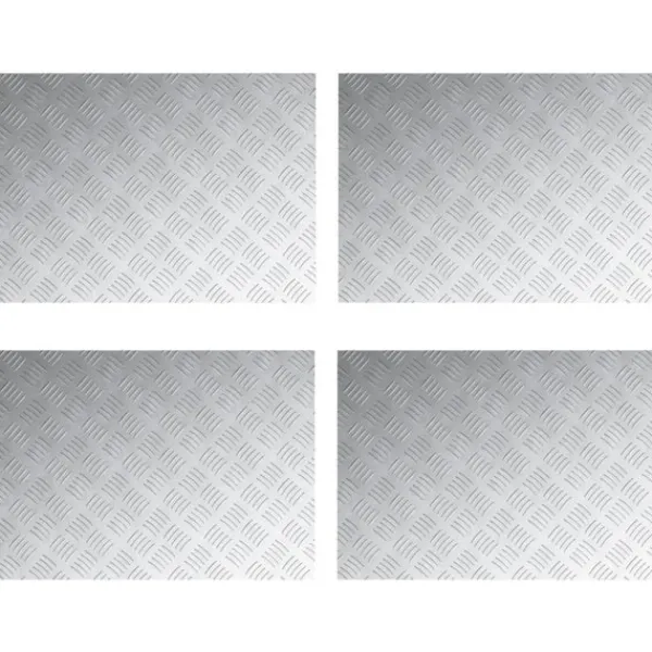vidaXL Trappsteg Rektangulär 4 pcs Silver 70 x 50 cm Aluminium