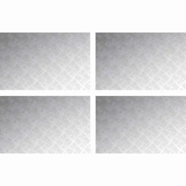 vidaXL Trappsteg - 4104358 - Antislipplattor i aluminium med rutmönster, 4 delar, 80x50 cm