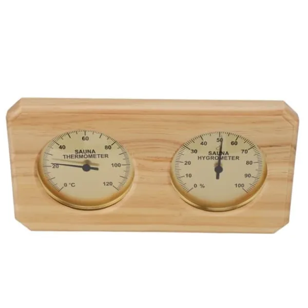 Träbastutermometer Hygrometer 2 i 1 Luftfuktighet Temperaturmätning Inomhustermometer Luftfuktighetsmätare för hotellbasturum