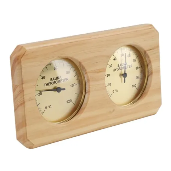 Träbastutermometer Hygrometer 2 i 1 Luftfuktighet Temperaturmätning Inomhustermometer Luftfuktighetsmätare för hotellbasturum