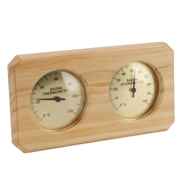 Träbastutermometer Hygrometer 2 i 1 Luftfuktighet Temperaturmätning Inomhustermometer Luftfuktighetsmätare för hotellbasturum