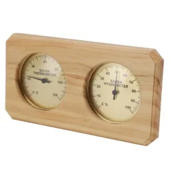 Träbastutermometer Hygrometer 2 i 1 Luftfuktighet Temperaturmätning Inomhustermometer Luftfuktighetsmätare för hotellbasturum