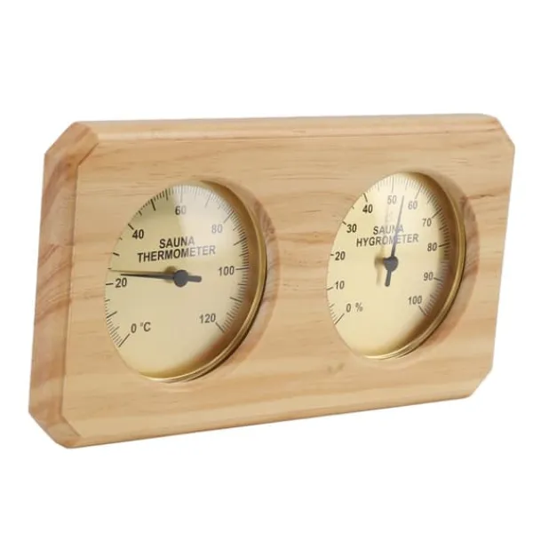 Träbastutermometer Hygrometer 2 i 1 Luftfuktighet Temperaturmätning Inomhustermometer Luftfuktighetsmätare för hotellbasturum