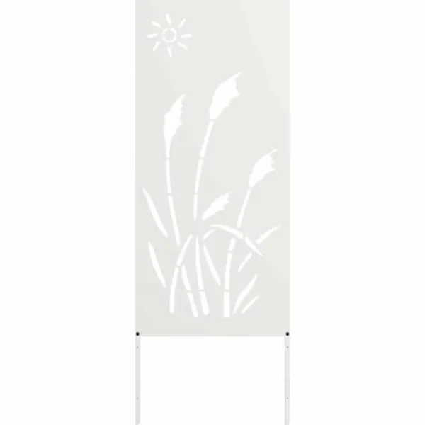 Clearance Trädgårds integritetsskärm Vit 50 x 140 cm Kallvalsat stål Krukor & Växtbehållare