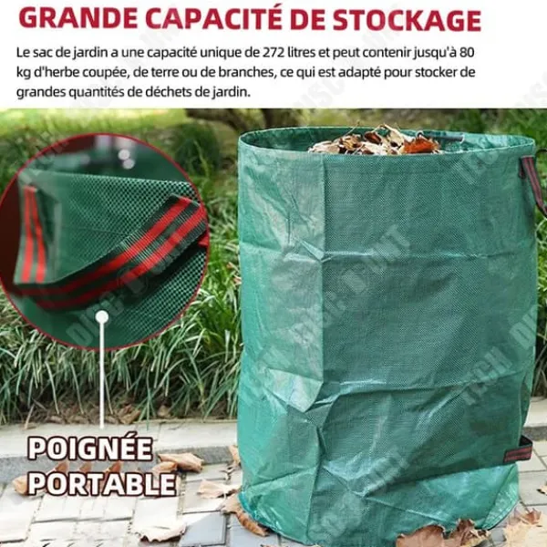 Trädgårdsavfallspåse - TD - 45cm x 76cm - Fällbar - Återanvändbar - 120L